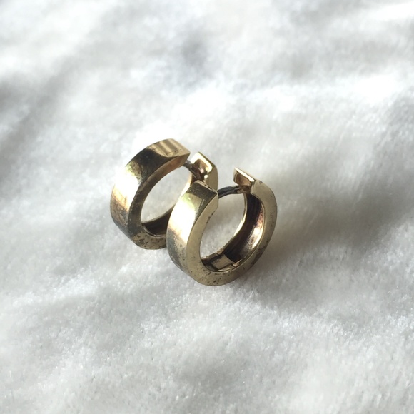 Gold Plated Sterling Silver Huggie Earrings - Picture 1 of 13
